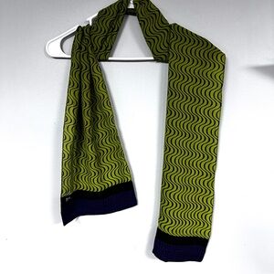 Gorgeous Kavita 100% silk scarf. Chartreuse green, and purple and black.